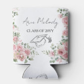 Modern Pink Roses Congratulations Graduation 缶クーラー (裏面)