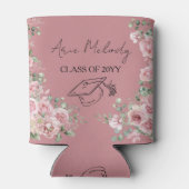 Modern Pink Roses Congratulations Graduation 缶クーラー (裏面)