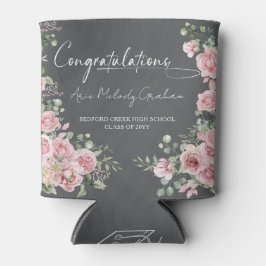 Modern Pink Roses Congratulations Graduation 缶クーラー