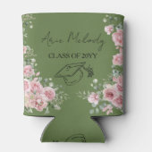 Modern Pink Roses Congratulations Graduation 缶クーラー (裏面)