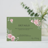 Modern Pink Roses Details Graduation エンクロージャーカード (スタンド正面)