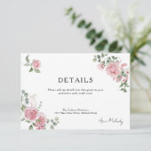 Modern Pink Roses Details Graduation エンクロージャーカード (スタンド正面)