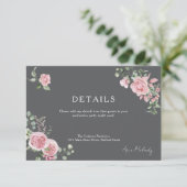 Modern Pink Roses Details Graduation エンクロージャーカード (スタンド正面)