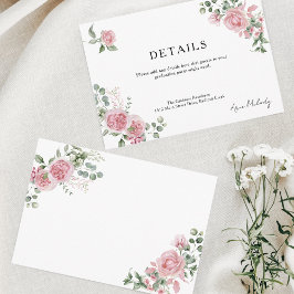 Modern Pink Roses Details Graduation エンクロージャーカード