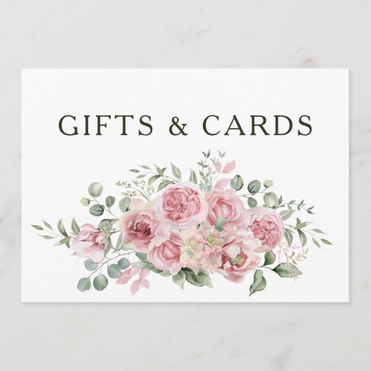 Modern Pink Roses Gifts & Cards Sign for Frame (正面)
