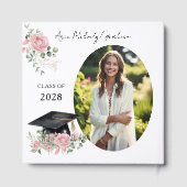 Modern Pink Roses Graduation 2 Photo ゲストブック (裏面)