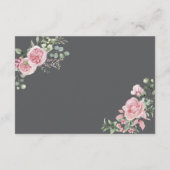 Modern Pink Roses QR-code Details Graduation エンクロージャーカード (裏面)