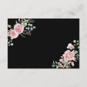 Modern Pink Roses QR-code Details Graduation エンクロージャーカード (裏面)