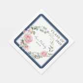 Modern Pink Roses Script Class of Graduation スタンダードランチョンナプキン (角)