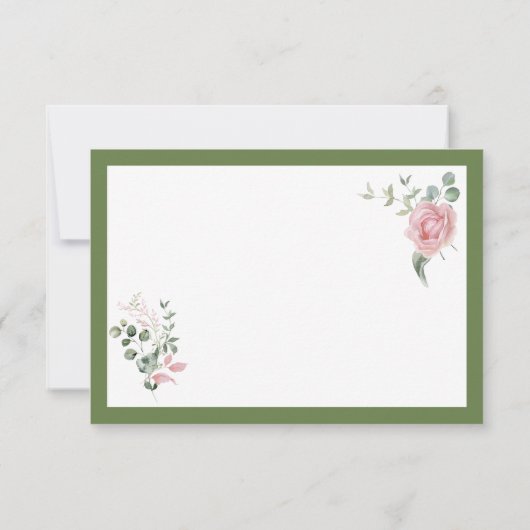 Modern Pink Roses Script Graduation サンキューカード (裏面)