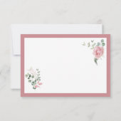 Modern Pink Roses Script Graduation サンキューカード (裏面)