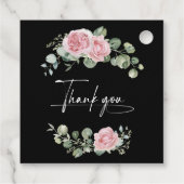 Modern Pink Roses Script Graduation フェイバータグ (裏面)