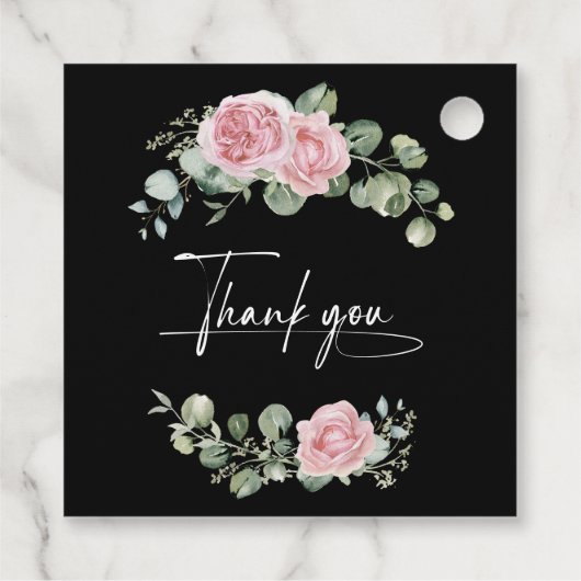 Modern Pink Roses Script Graduation フェイバータグ (裏面)