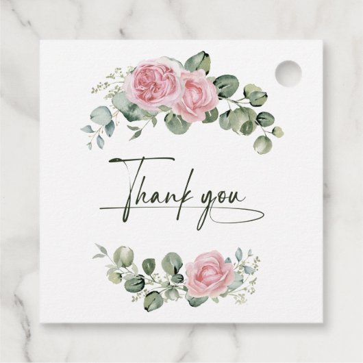 Modern Pink Roses Script Graduation フェイバータグ (裏面)