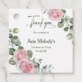 Modern Pink Roses Script Graduation フェイバータグ (正面)
