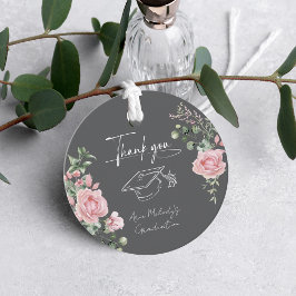 Modern Pink Roses Script Graduation フェイバータグ