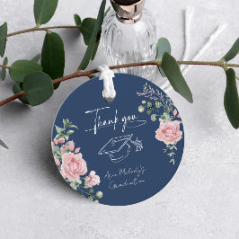 Modern Pink Roses Script Graduation フェイバータグ