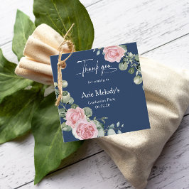 Modern Pink Roses Script Graduation フェイバータグ
