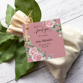 Modern Pink Roses Script Graduation フェイバータグ