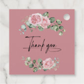 Modern Pink Roses Script Graduation フェイバータグ (裏面)