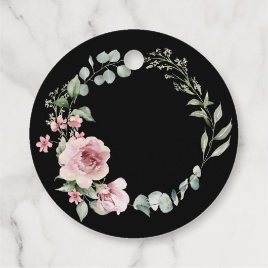 Modern Pink Roses Script Graduation フェイバータグ (裏面)