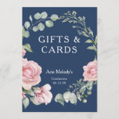 Modern Pink Roses Script Graduation Gifts & Cards (正面)