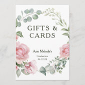 Modern Pink Roses Script Graduation Gifts & Cards (正面)