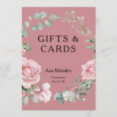 Modern Pink Roses Script Graduation Gifts & Cards (正面)