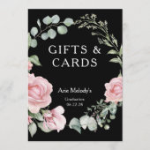 Modern Pink Roses Script Graduation Gifts & Cards (正面)
