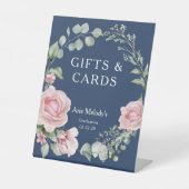 Modern Pink Roses Script Graduation Gifts & Cards 台座サイン (正面)