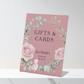 Modern Pink Roses Script Graduation Gifts & Cards 台座サイン