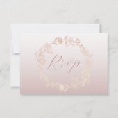 Modern Pink RSVP Calligraphy Wedding Card (正面)