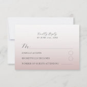 Modern Pink RSVP Calligraphy Wedding Card (裏面)