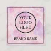 Modern Pink Scannable QR Code Digital Social Media スクエア名刺 (正面)