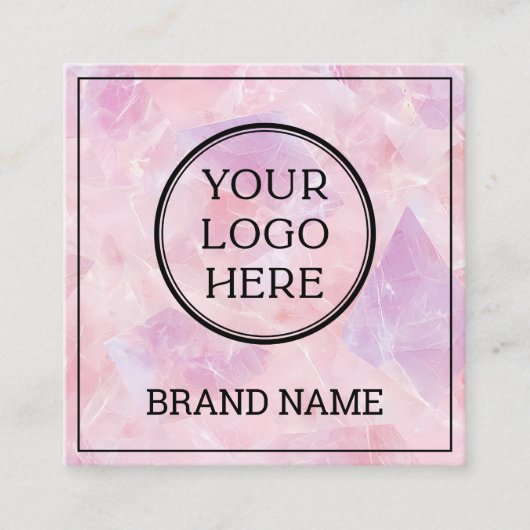 Modern Pink Scannable QR Code Digital Social Media スクエア名刺 (正面)