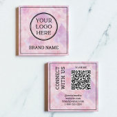 Modern Pink Scannable QR Code Digital Social Media スクエア名刺