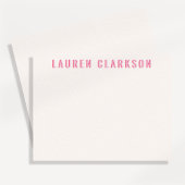 Modern Pink Shadow Name Personalized Note Card 案内状