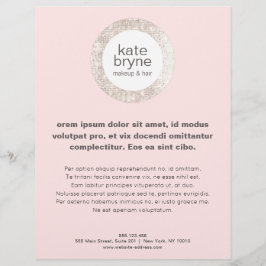 Modern Pink Silver Sequins Hair Salon チラシ