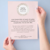 Modern Pink Silver Sequins Hair Salon チラシ (手)