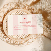 Modern Pink Stripe Heart Valentine Baby Shower エンクロージャーカード