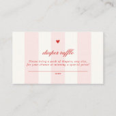 Modern Pink Stripe Heart Valentine Baby Shower エンクロージャーカード (正面)
