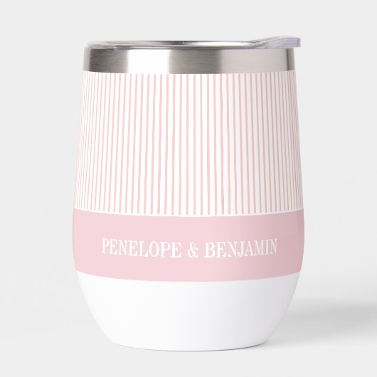 Modern Pink Striped Wedding (左面)