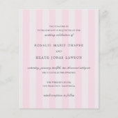 Modern Pink Stripes Elegant Budget Wedding Invite チラシ (正面)