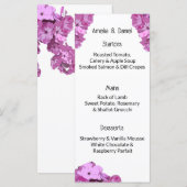 Modern Pink Summer Floral Wedding Menu Card メニュー (正面/裏面)