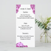Modern Pink Summer Floral Wedding Menu Card メニュー (スタンド正面)