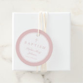 Modern Pink Thank You Girl Baptism フェイバータグ (インサイチュ)