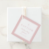 Modern Pink Thank You Girl Baptism フェイバータグ (インサイチュ)