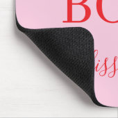Modern Pink The Boss Name | Girly Gift マウスパッド (コーナー)