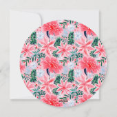 Modern Pink Tropical Holiday Floral Photo シーズンカード (裏面)