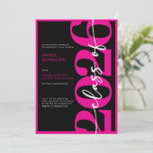 Modern Pink Typography Graduation Announcement 招待状 (スタンド正面)